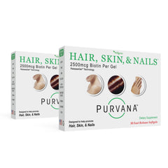 Wellgenix Purvana softgels bottle on a clean counter, supporting daily hair, skin, and nails.