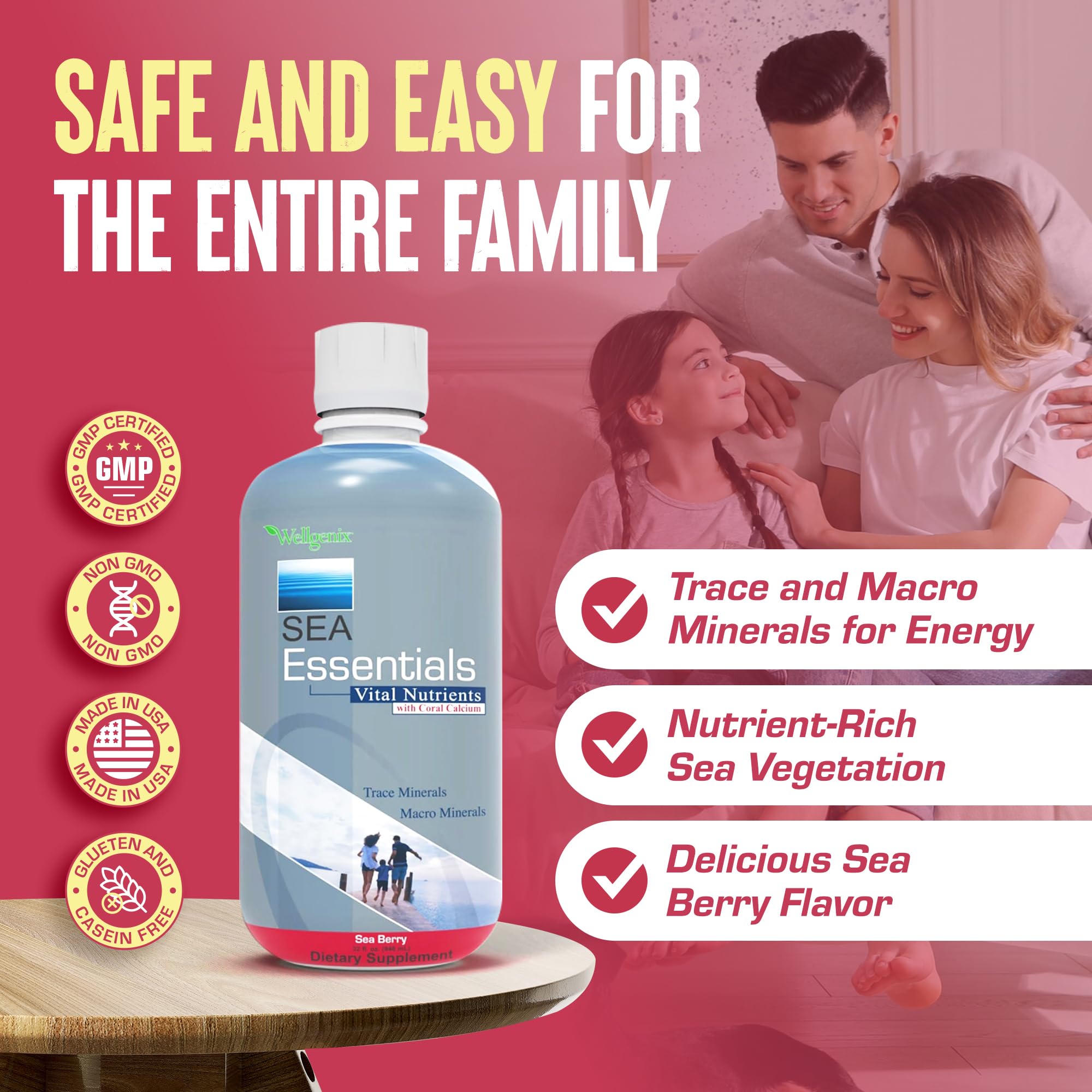 Wellgenix Sea Essentials bottle with pour spout for mess free use