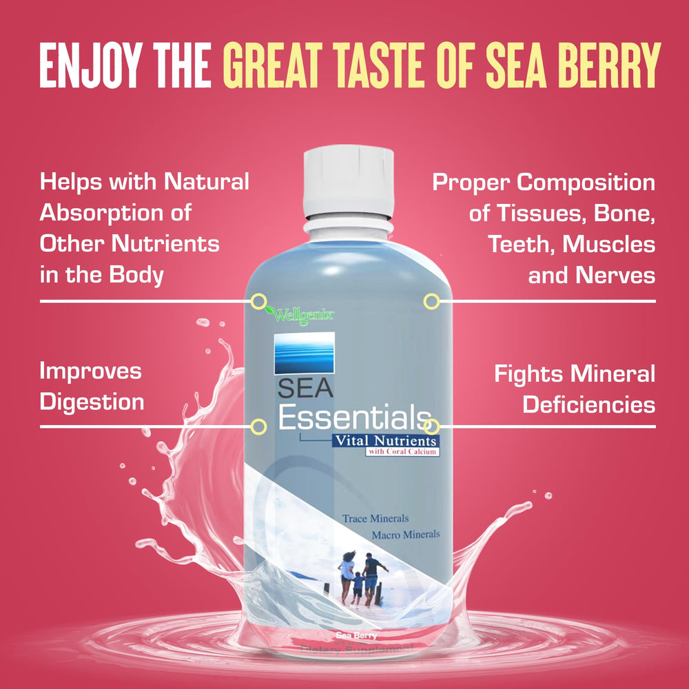 Wellgenix Sea Essentials transparent label showing serving sizes and ingredients