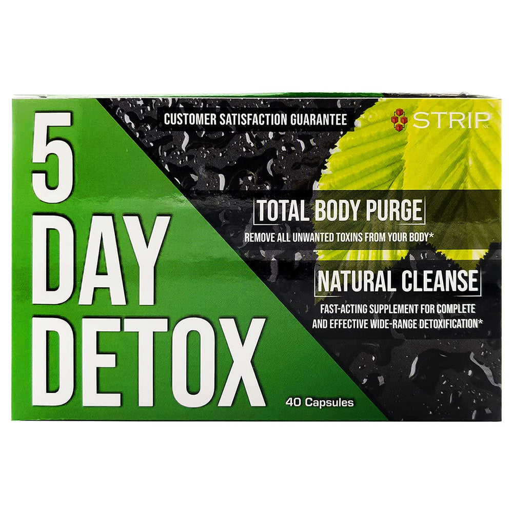 Wellgenix Strip 5 Day Detox bottle pour demonstrates quick cleansing support