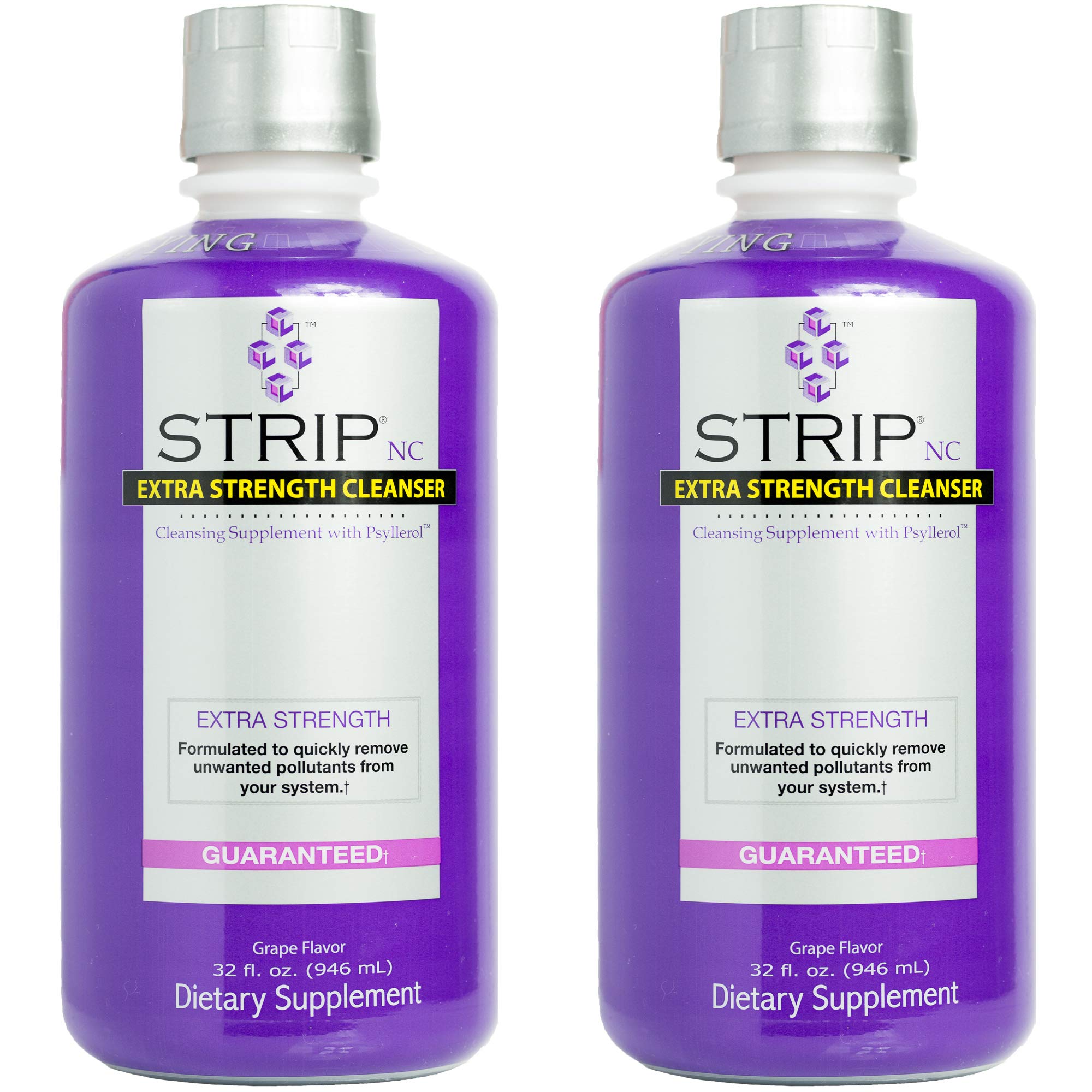 Wellgenix Strip NC bottle pour shows grape detox liquid ready to sip.