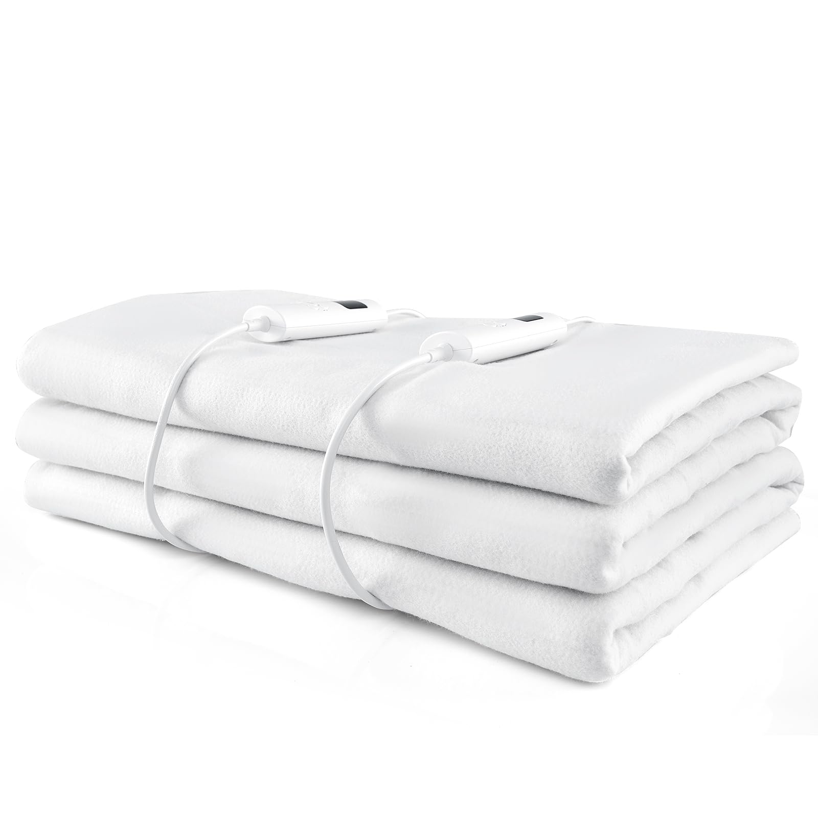 WELLHUT dual-control king heated mattress pad top view showing independent zones