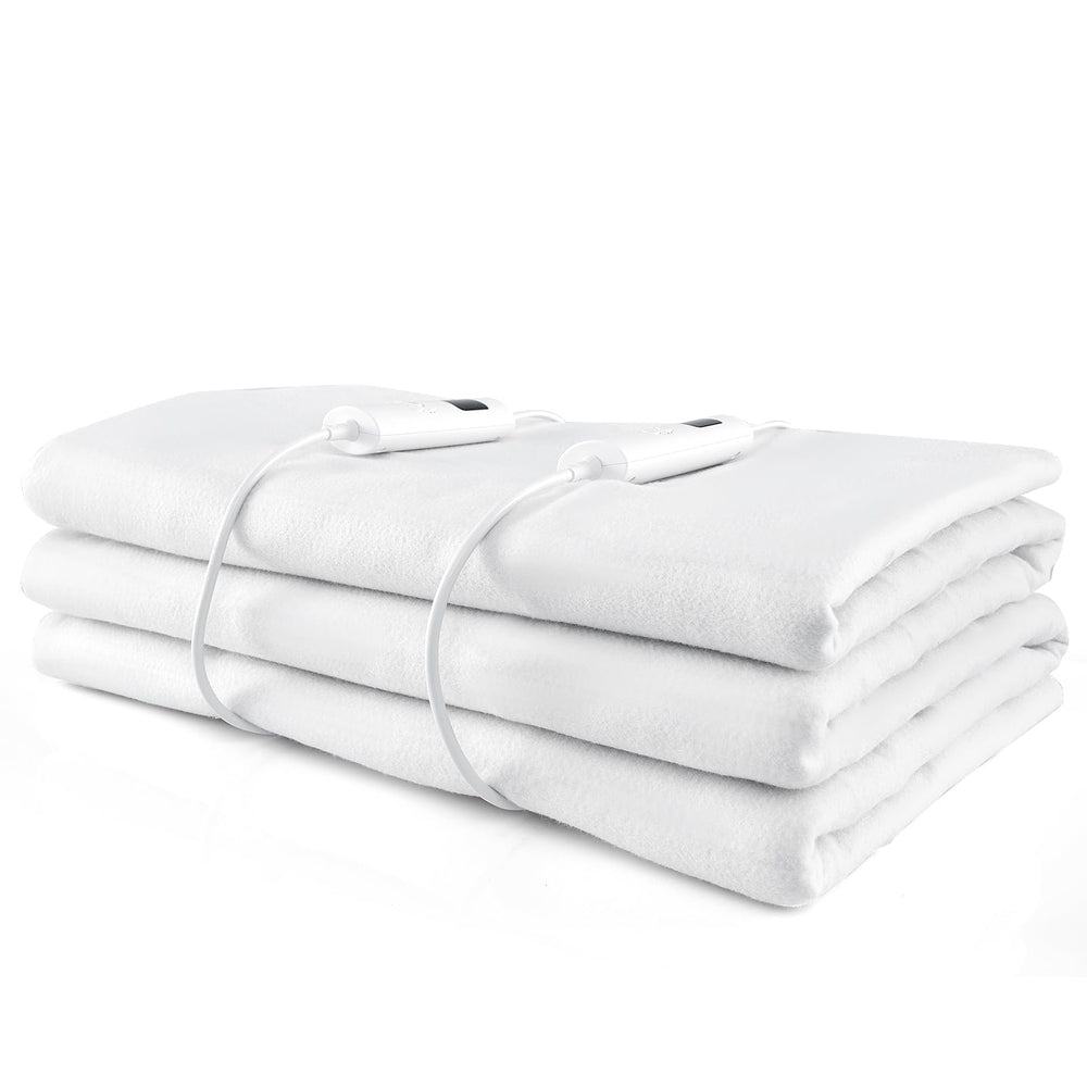 WELLHUT dual-control king heated mattress pad top view showing independent zones
