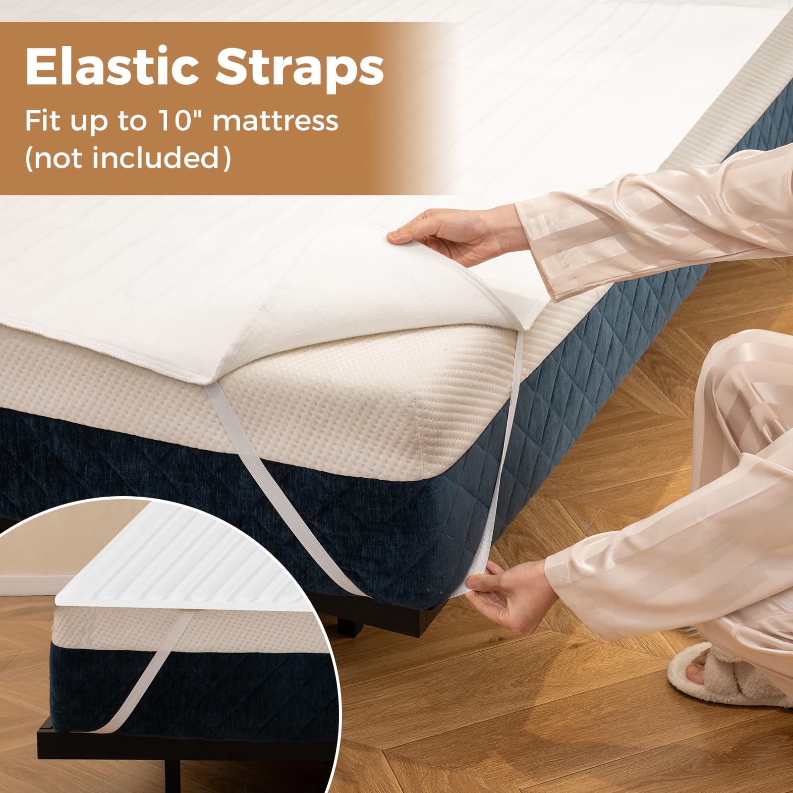 WELLHUT machine-washable heated mattress pad for easy cleaning