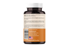 Wellkasa Migra-Well AM bottle with pills for everyday, iron-free nutrition.