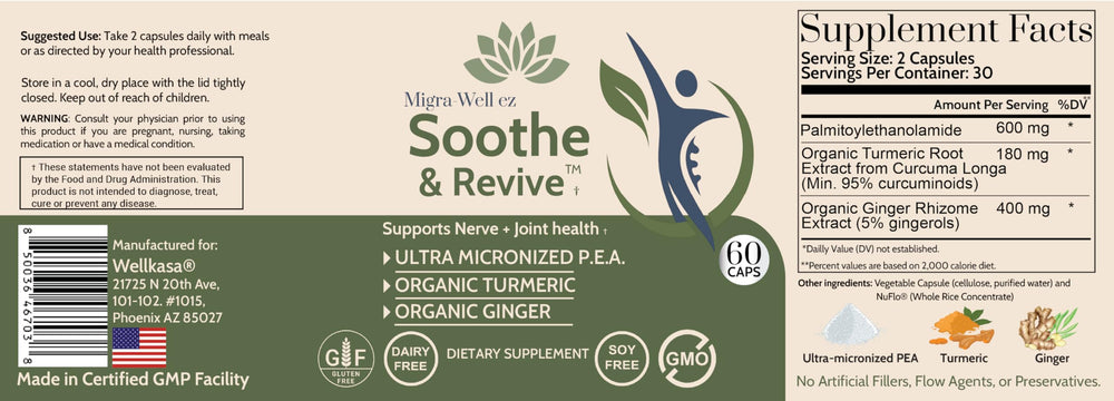 Wellkasa Migra-Well EZ scene with supplement and glass of water
