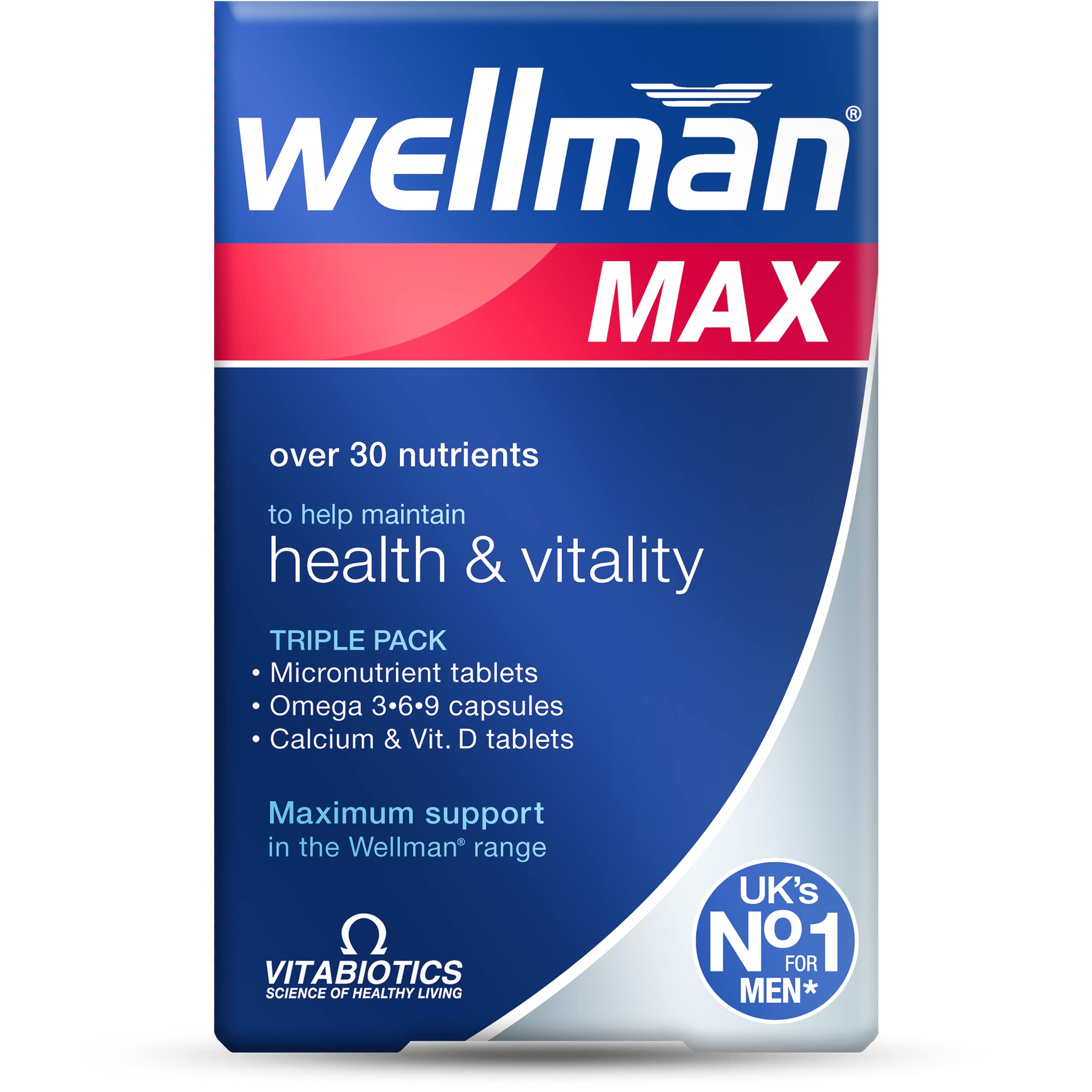 Wellman Max 84-pack bottle front view for daily multi-nutrient support.