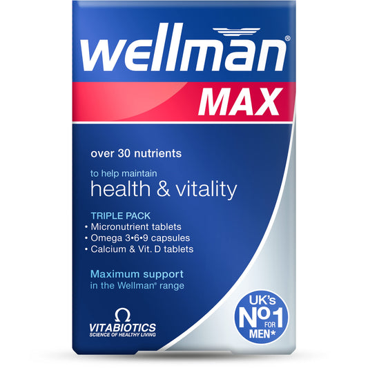 Wellman Max 84-pack bottle front view for daily multi-nutrient support.