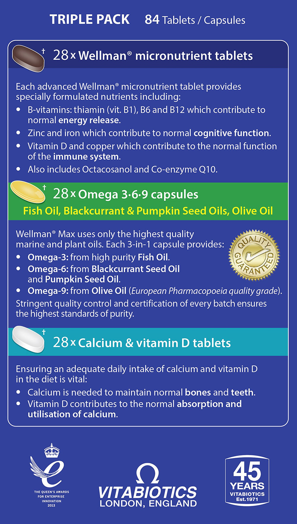 Wellman Max micronutrient tablets close-up highlighting essential vitamins and minerals.