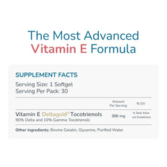 WELLNESS EXTRACT annatto tocotrienols bottle label showcases tocotrienol-focused vitamin E formula.