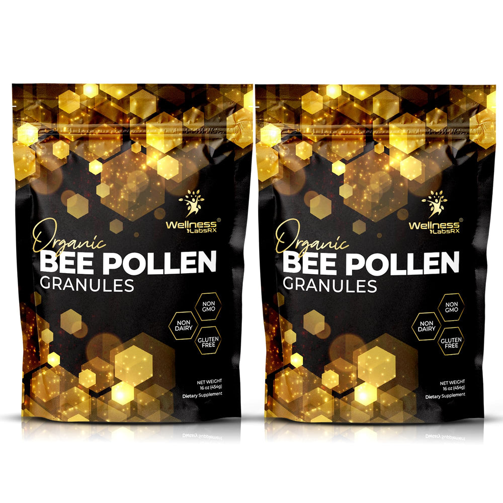 WellnessLabsRx Bee Pollen Granules bottle shown for daily energy support