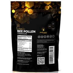 WellnessLabsRx Bee Pollen Granules with spoon ready to scoop