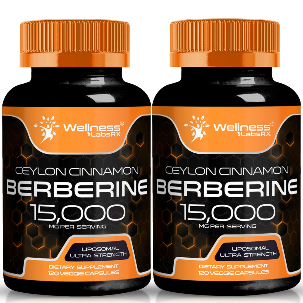 Wellness LabsRx Berberine 15000mg bottle showcasing premium heart-support capsules