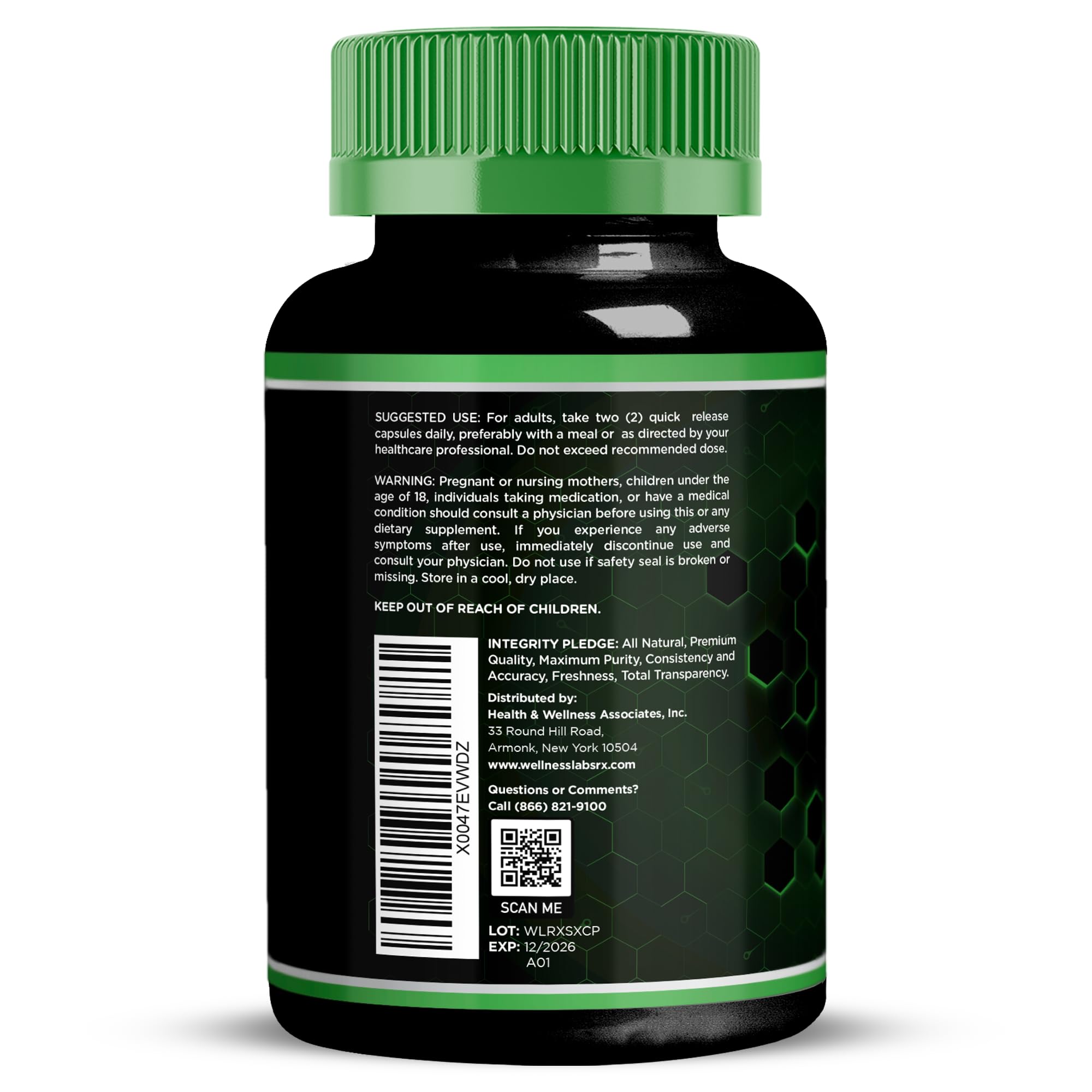 WELLNESS LABSRX black seed oil seamoss bottle promotes antioxidant support.