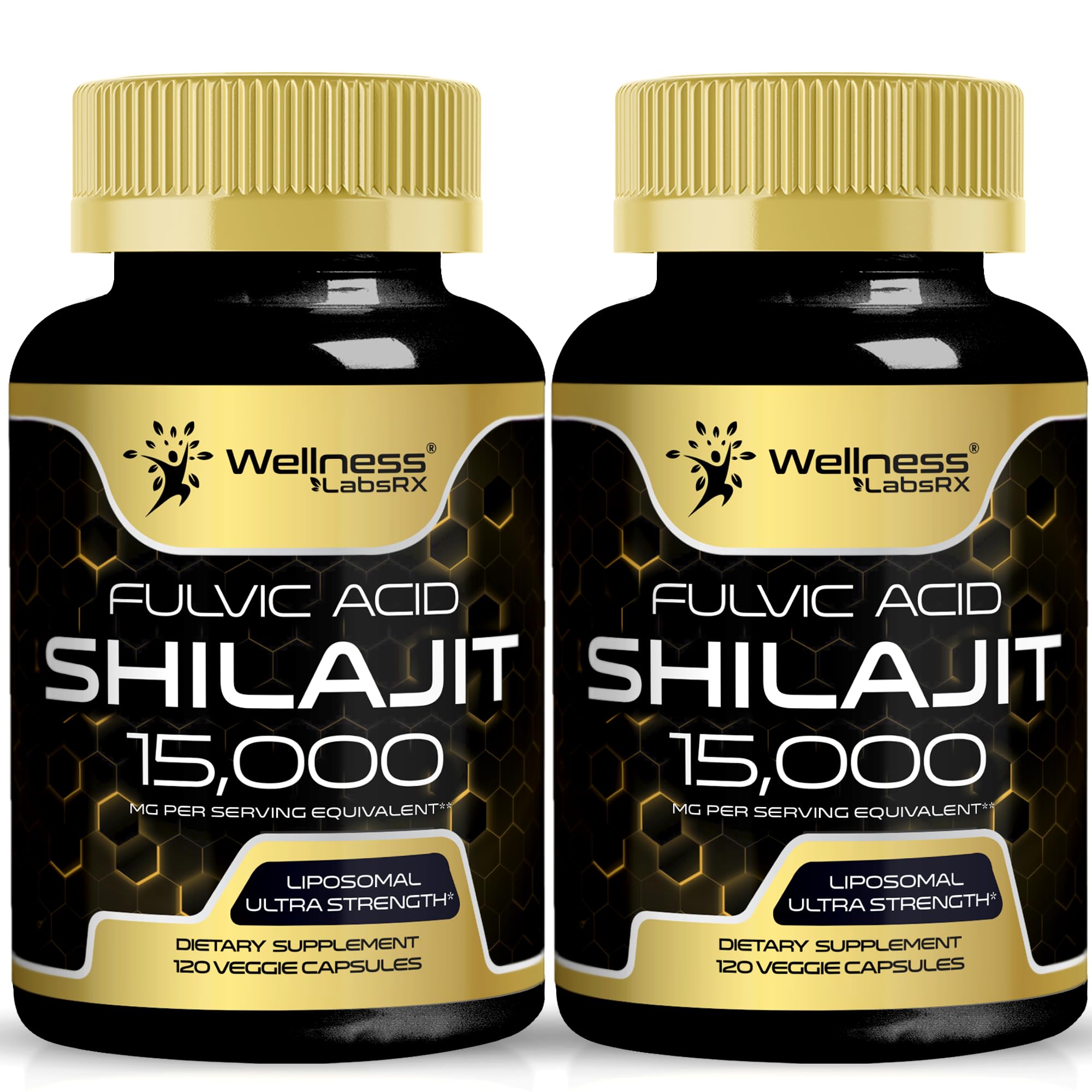 WELLNESS LABSRX Himalayan Shilajit bottle shown for convenient daily use.