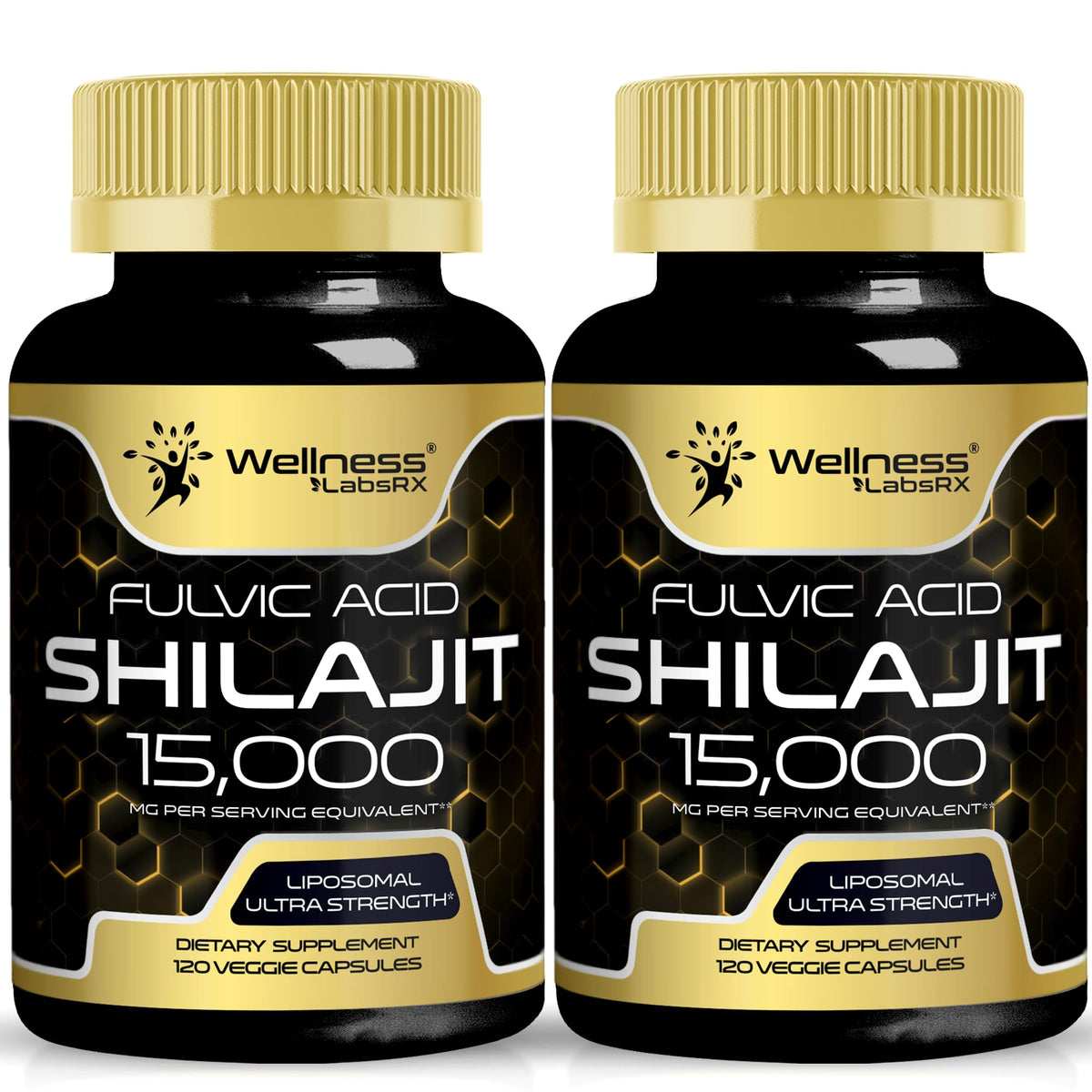 WELLNESS LABSRX Himalayan Shilajit bottle shown for convenient daily use.