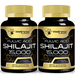 WELLNESS LABSRX Himalayan Shilajit bottle shown for convenient daily use.