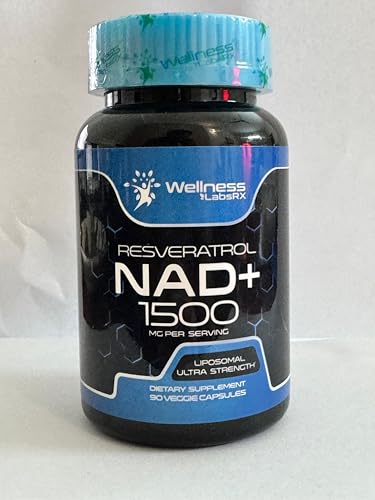 WELLNESS LABSRX liposomal NAD bottle back label with dosage and ingredients.
