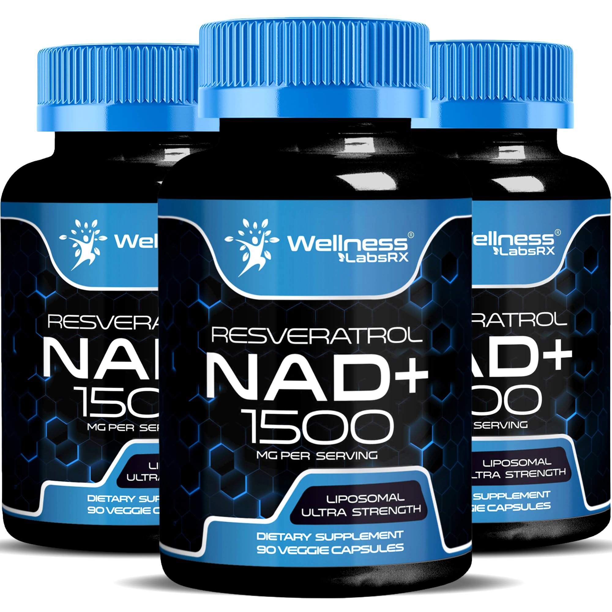 Wellness LabsRx liposomal NAD supplement bottle for daily cellular support