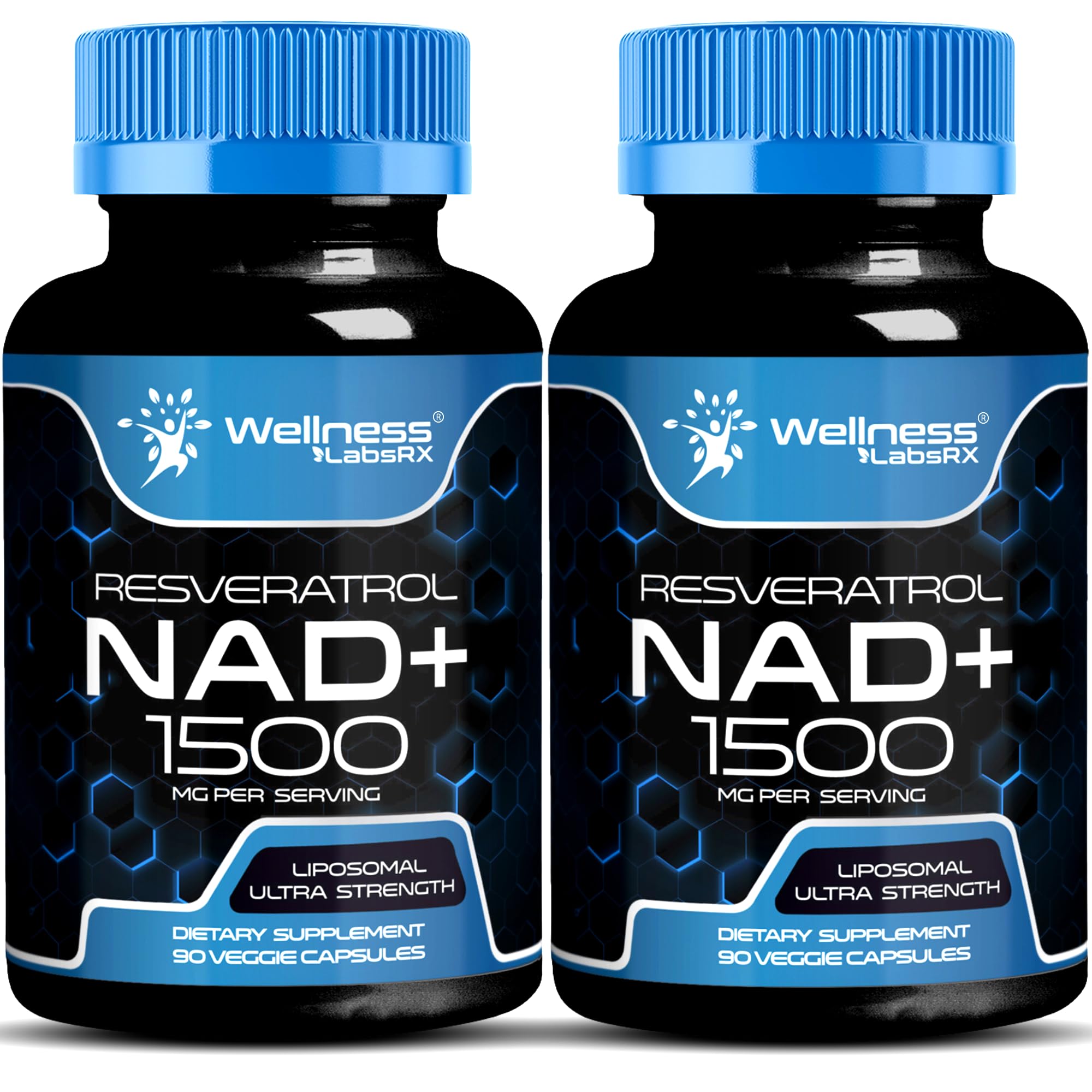 Wellness LabsRx Liposomal NAD Supplement bottle showing NAD+ support for cellular energy