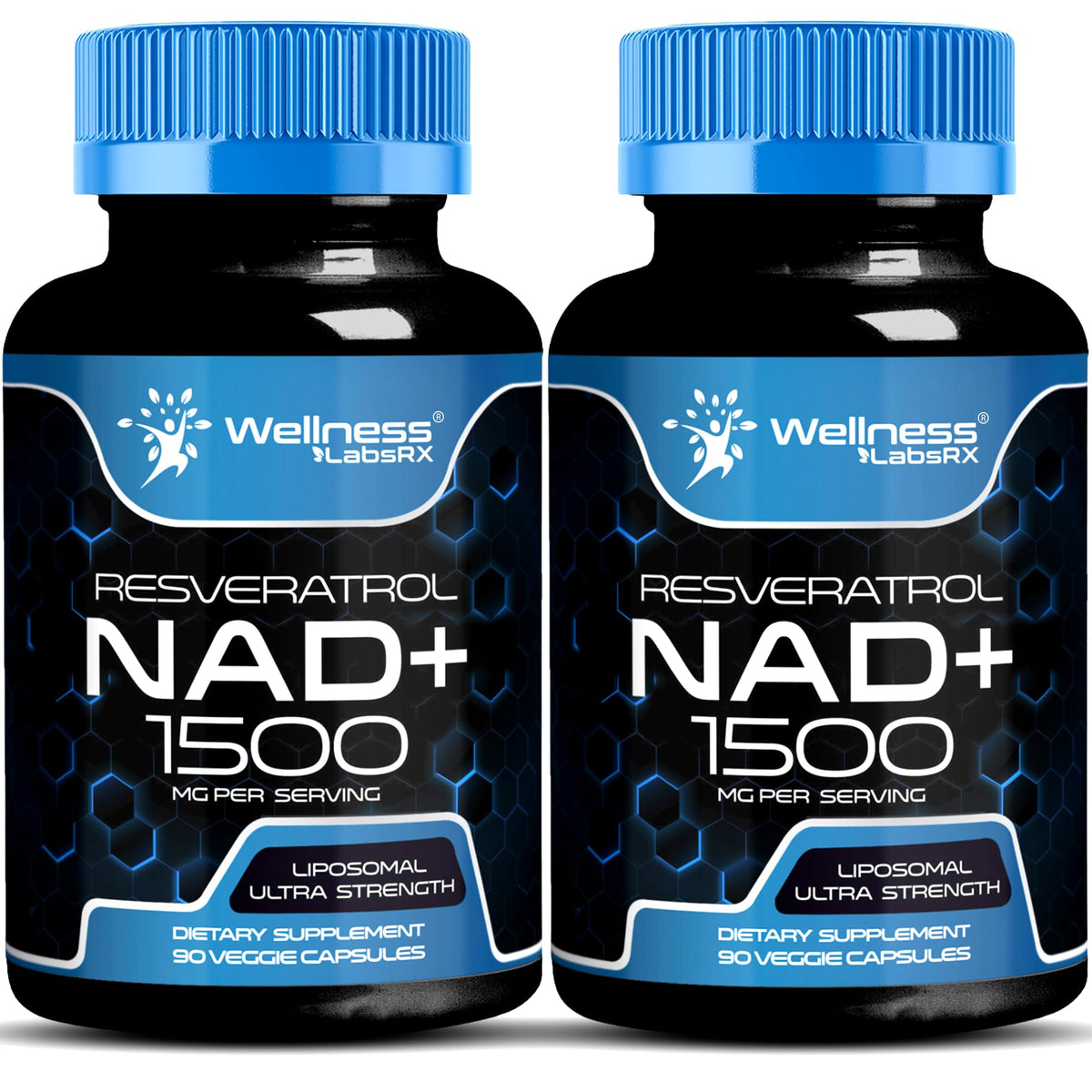 Wellness LabsRx Liposomal NAD Supplement bottle showing NAD+ support for cellular energy