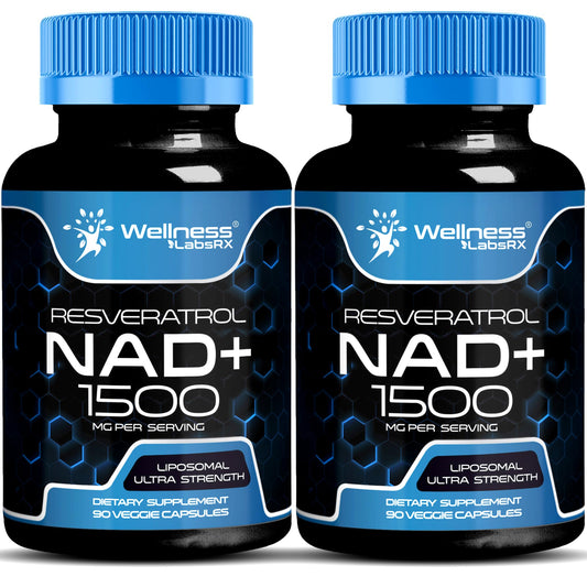 Wellness LabsRx Liposomal NAD Supplement bottle showing NAD+ support for cellular energy