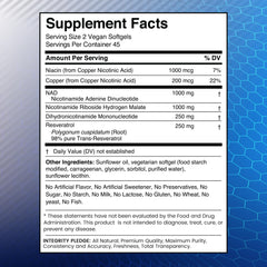 WELLNESS LABSRX NAD+ softgels closeup on smooth capsules and glossy finish.