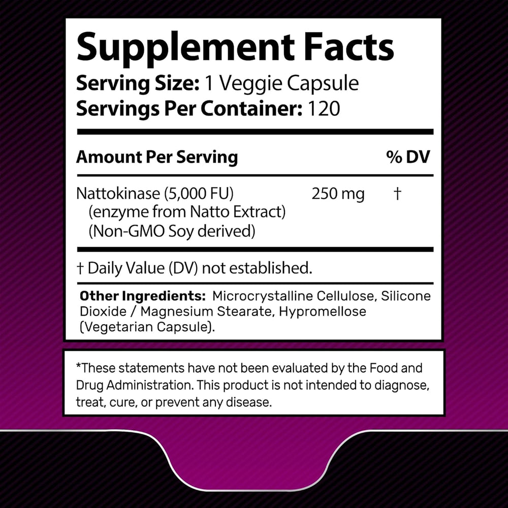 Wellness LabsRx nattokinase product label highlights gluten-free and non-GMO