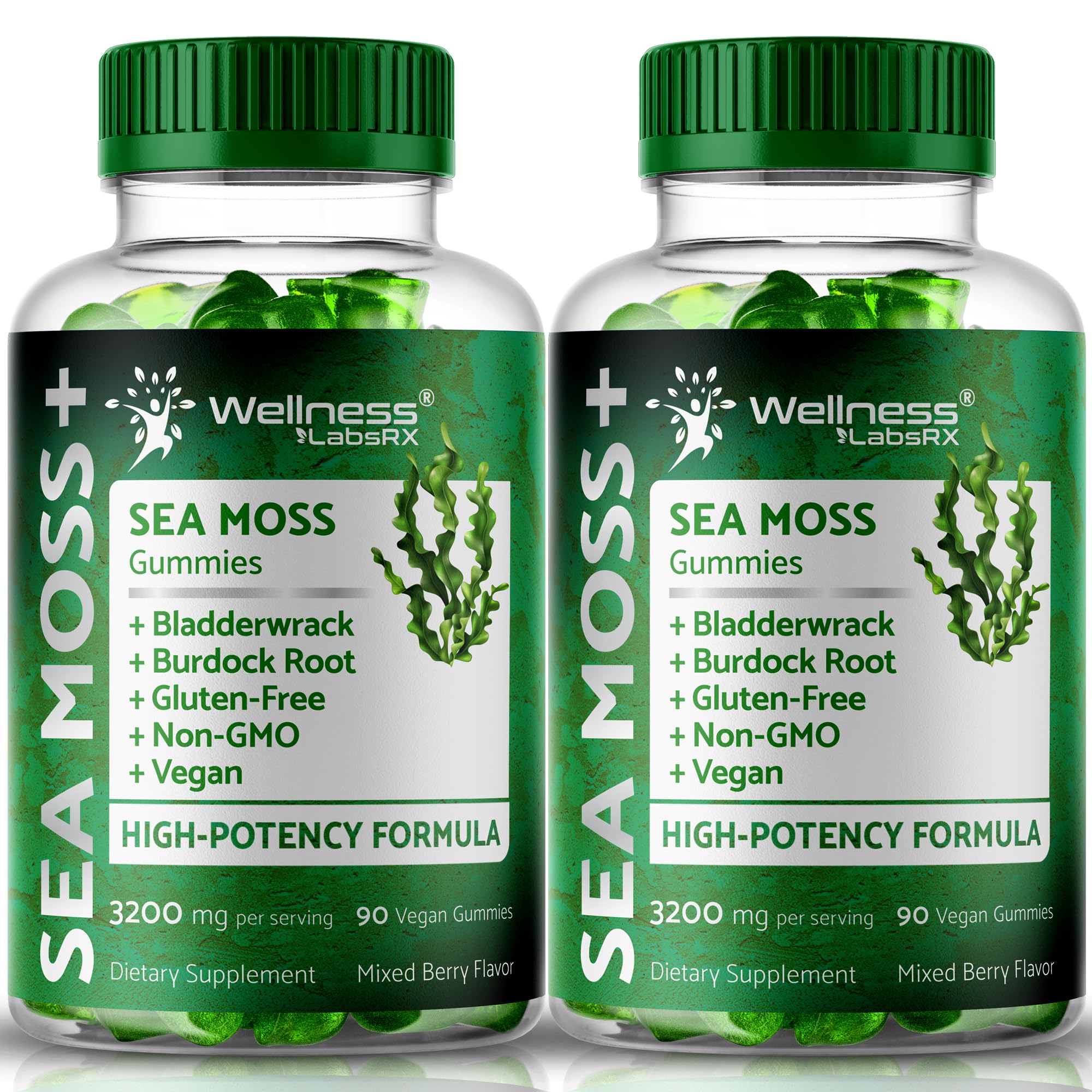WELLNESS LABSRX Sea Moss Gummies bottle, convenient daily wellness option