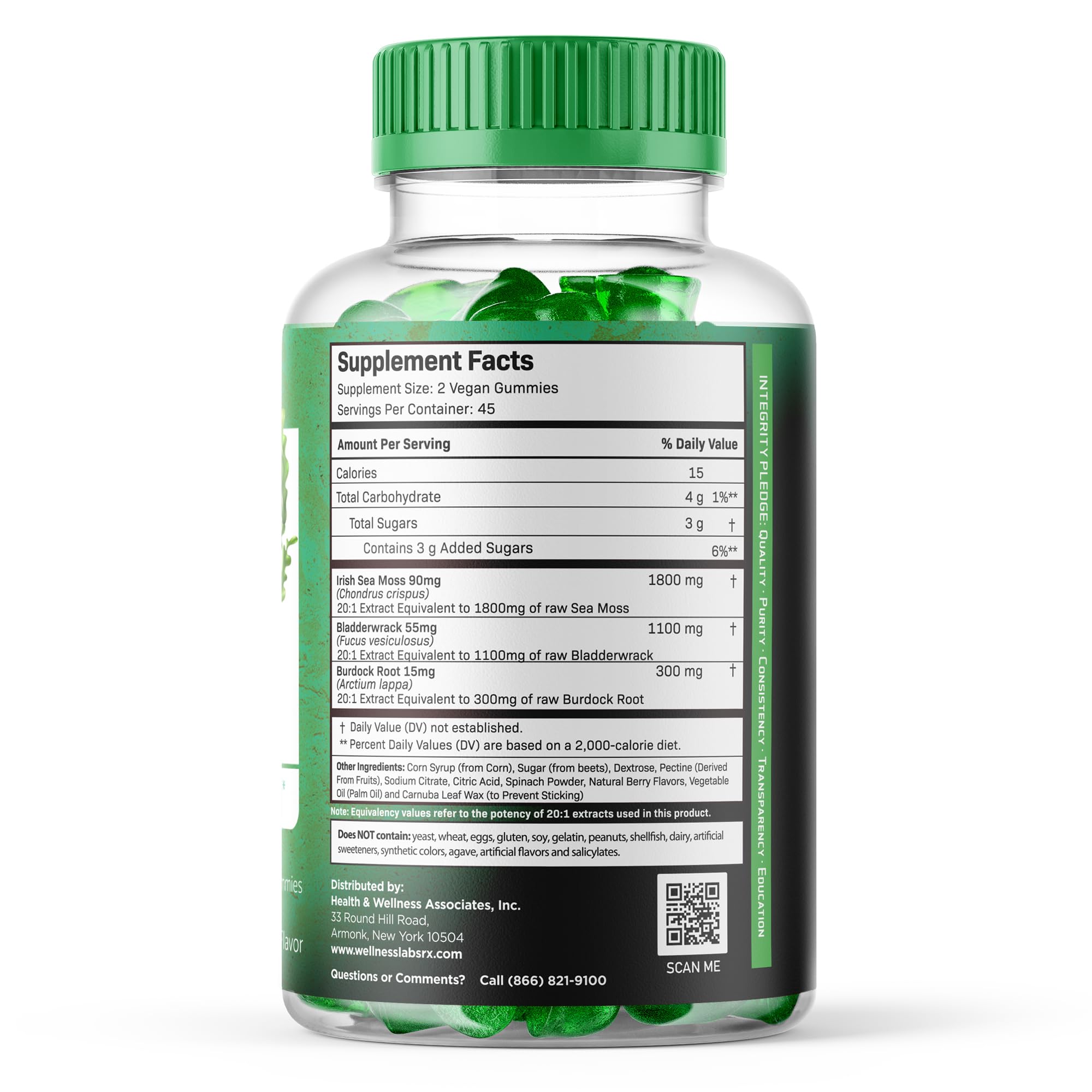 WELLNESS LABSRX Sea Moss Gummies closeup, vibrant mixed berry texture