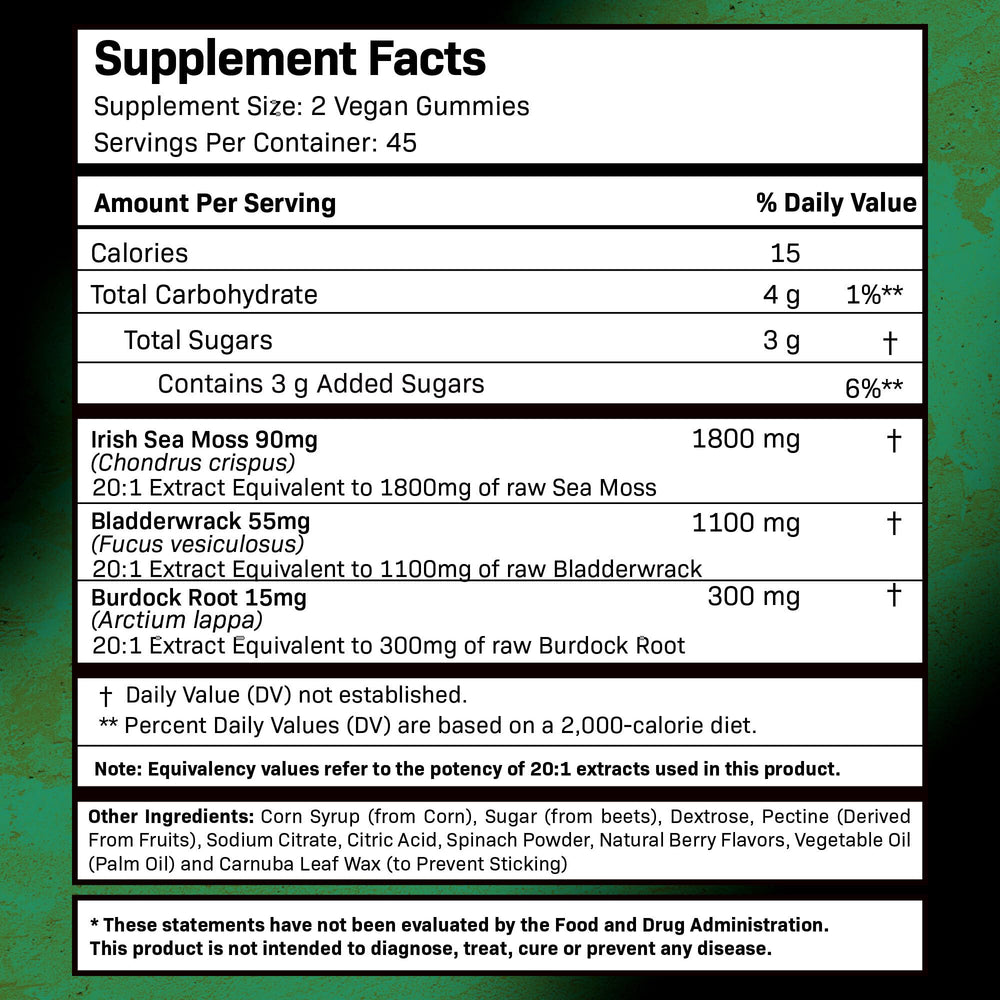 WELLNESS LABSRX Sea Moss Gummies with bladderwrack and burdock