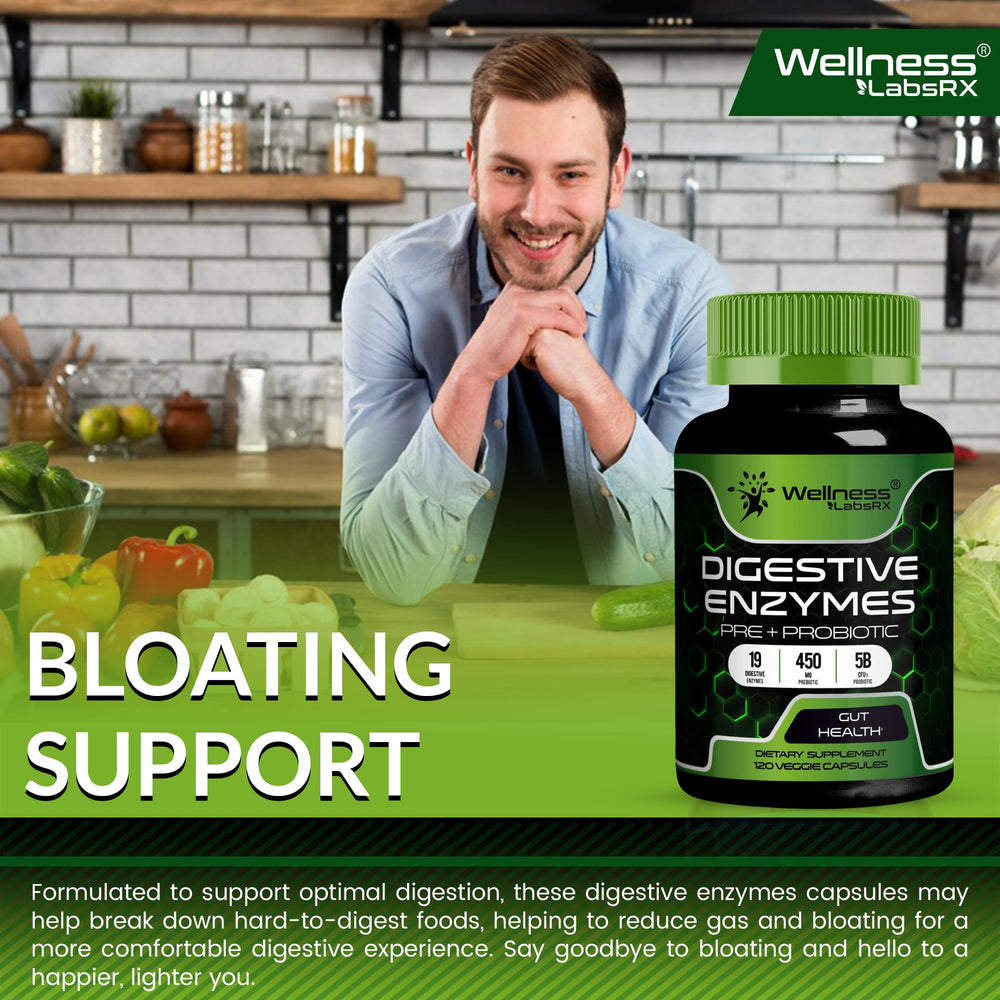 Wellness LabsRx vegetarian-friendly icon indicates plant-compatible digestive support.