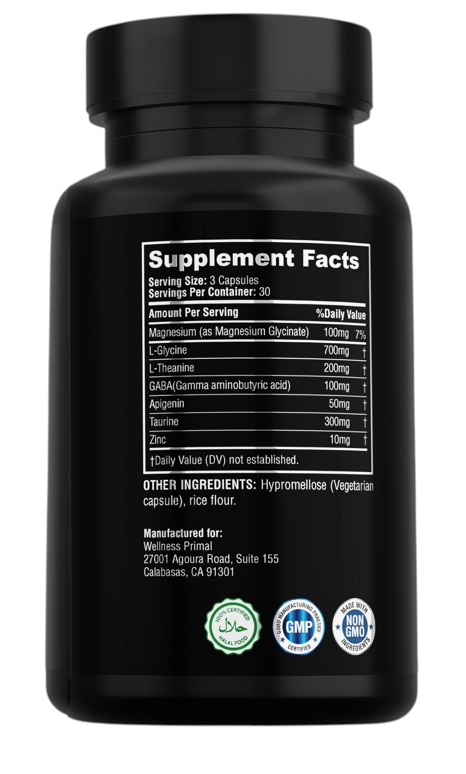 Close-up of Wellness Primal sleep aid label highlighting vegan capsules