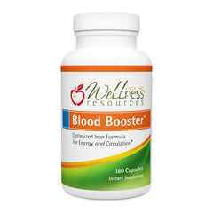 Wellness Resources Blood Booster iron bottle cap showing easy opening for daily use