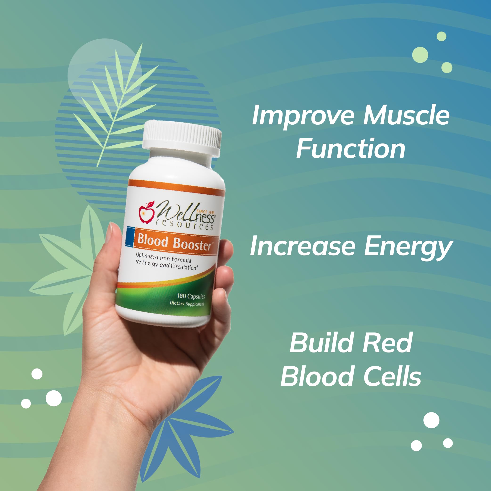 Wellness Resources Blood Booster iron capsules closeup