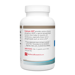 Wellness Resources Calcium AEP label close-up communicates US-made quality and membrane support