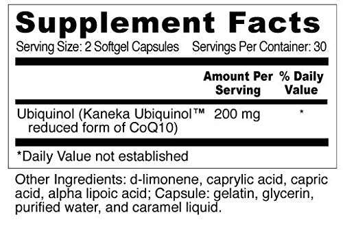 Wellness Resources CoQ10 Ubiquinol label detail for clarity