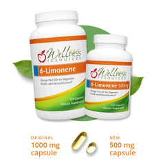 Wellness Resources d-Limonene bottle with water for easy daily use.