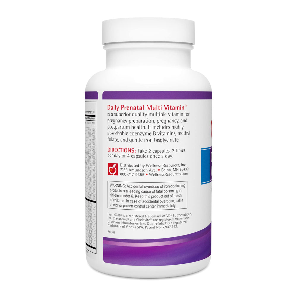 Wellness Resources Daily Prenatal choline note on packaging signaling brain development support
