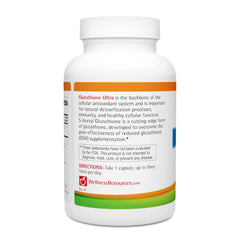 Wellness Resources Glutathione Ultra label closeup highlighting SAG formula