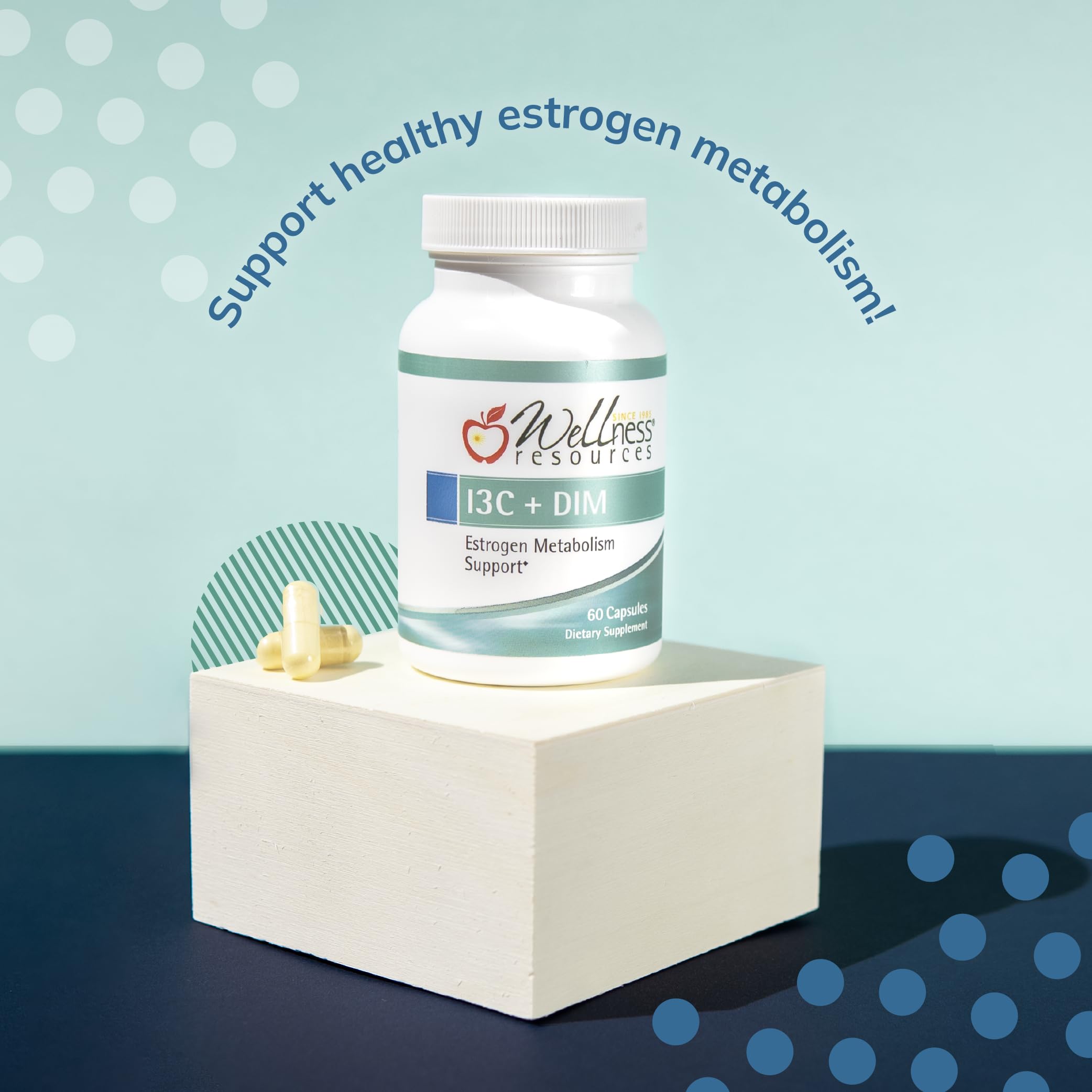 Wellness Resources I3C + DIM USA-made label signaling quality and origin.