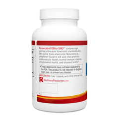 Wellness Resources Resveratrol Ultra 500 packaging and bottle together