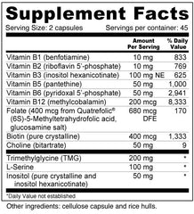 Wellness Resources Super Coenzyme B Complex capsules close-up highlight methylated B vitamins