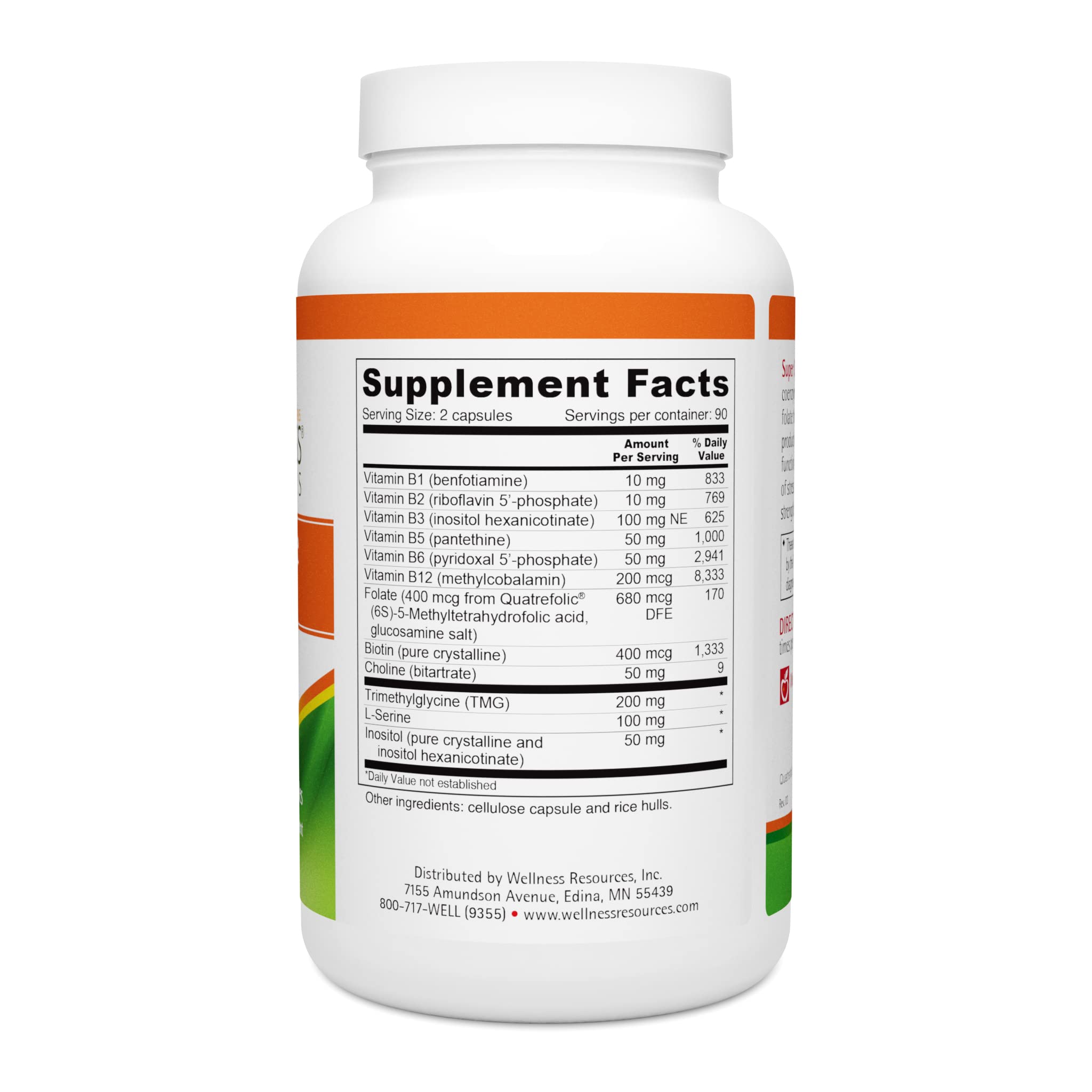 Wellness Resources Super Coenzyme B Complex packaging hints at third-party tested assurance.