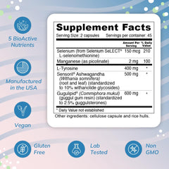 Wellness Resources Thyroid Helper bottle on shelf indicating trusted third-party tested supplement.