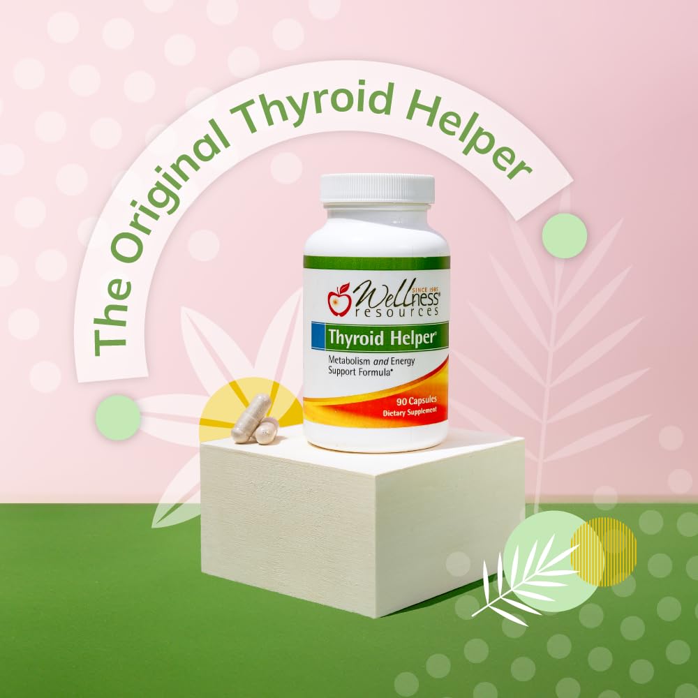 Wellness Resources Thyroid Helper front view of the compact bottle for everyday use.