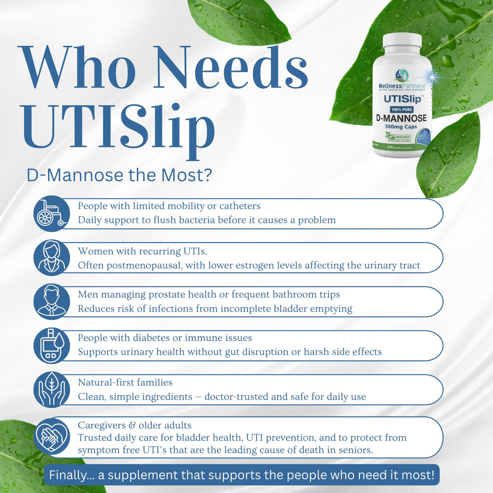 WellnessPartners UTI Slip D-Mannose certificates and batch codes highlight quality
