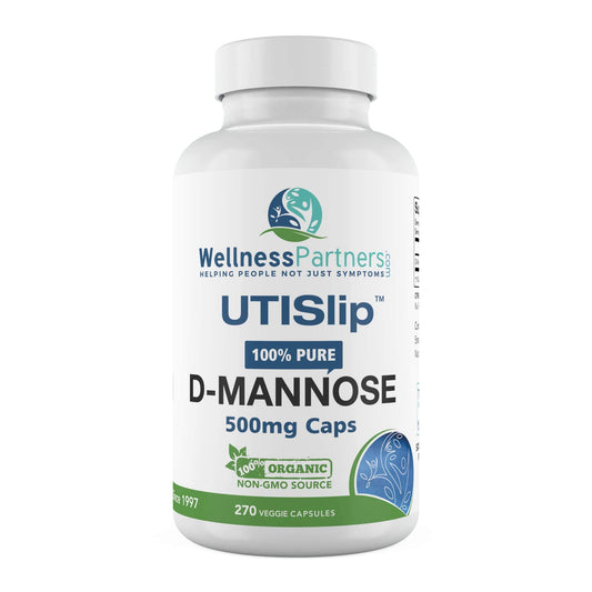 WellnessPartners UTI Slip D-Mannose bottle front view for daily wellness potential