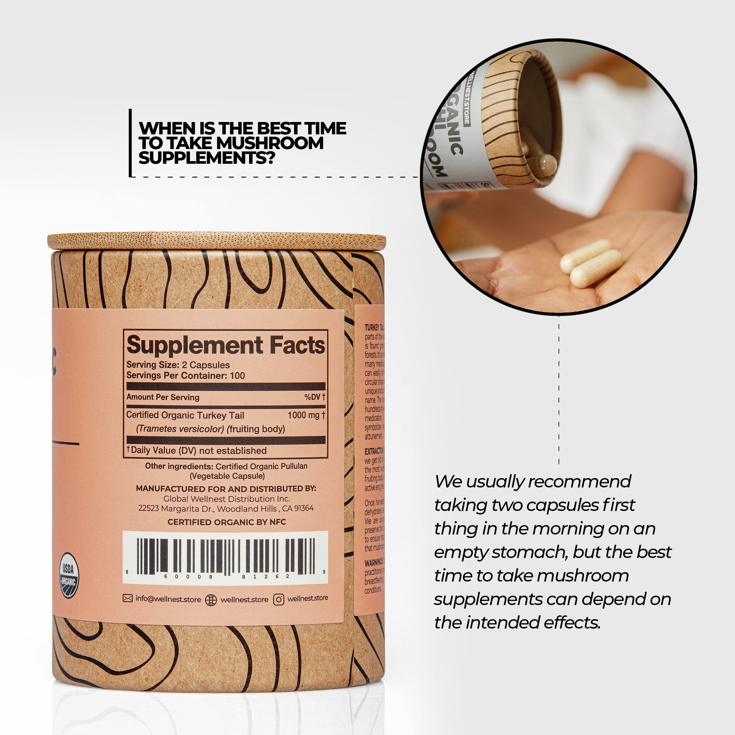 USDA Organic seal on Wellnest Turkey Tail packaging