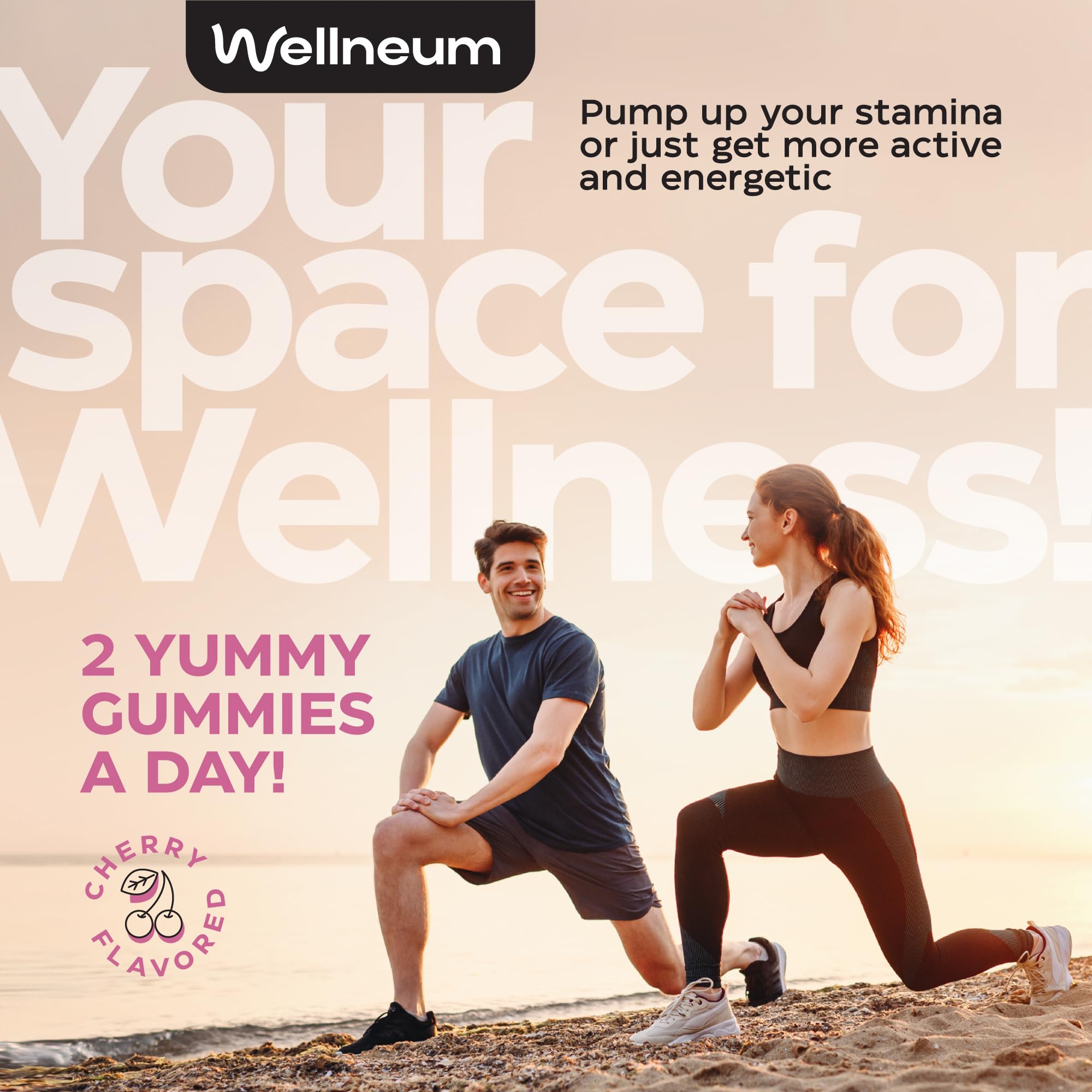 Wellneum Beets serving size shows two gummies per portion